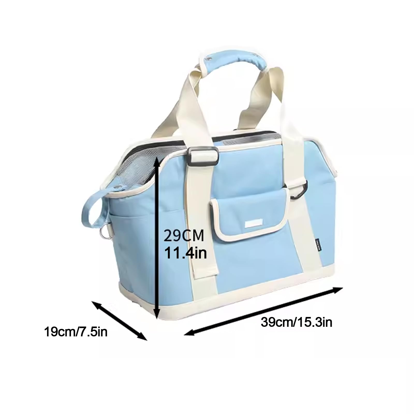 Trasportino per Cani E Gatti, Portatile Borsa Trasportino per Animali Domestici, Traspirante, Rasportino Morbido per Cani E Gatti, per Viaggi, Meno di 5Kg,Blu