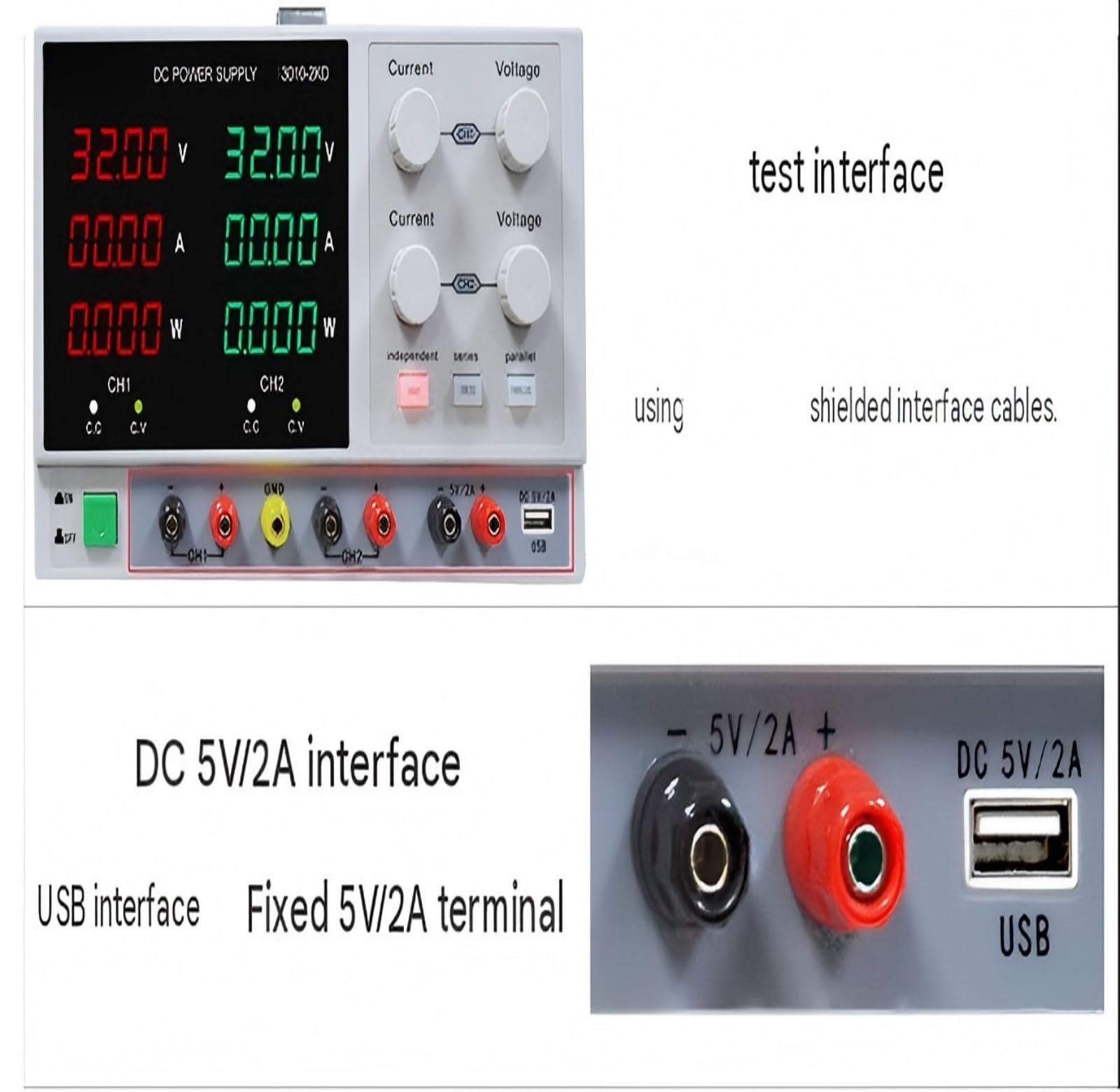 6003-2KD Alimentatore CC Fonte di alimentazione da laboratorio Per laboratorio o fabbrica | Digitale regolabile 6003-2KD 60V3A Stabilizzatore Switching Power Bank Gamma di frequenza 50Hz-60Hz