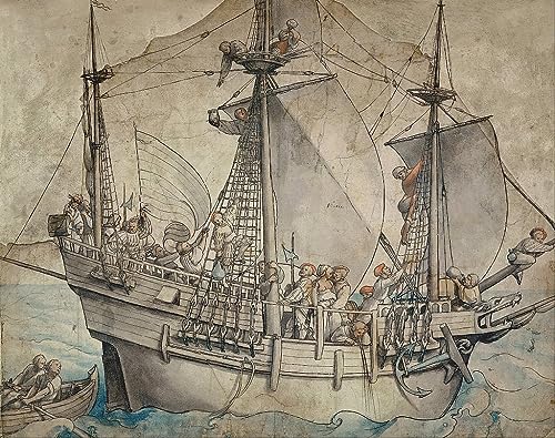 Toile Bateau avec des marins Hans Holbein pour grand salon élégant 58x90