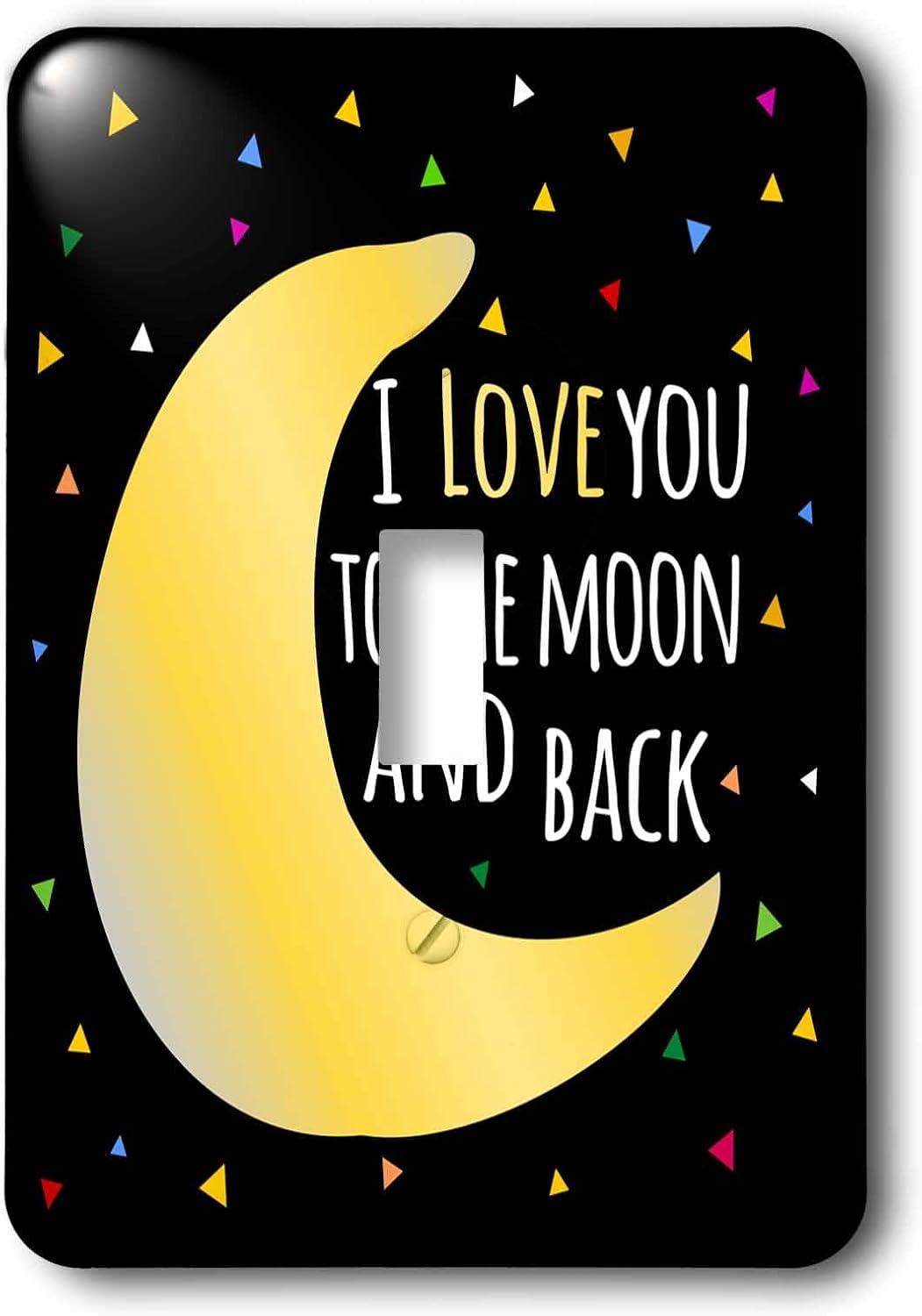 3dRose lsp_202102_1 I Love You To The Moon and Back - Cute Saying with Triangle Stars - Single Toggle Switch