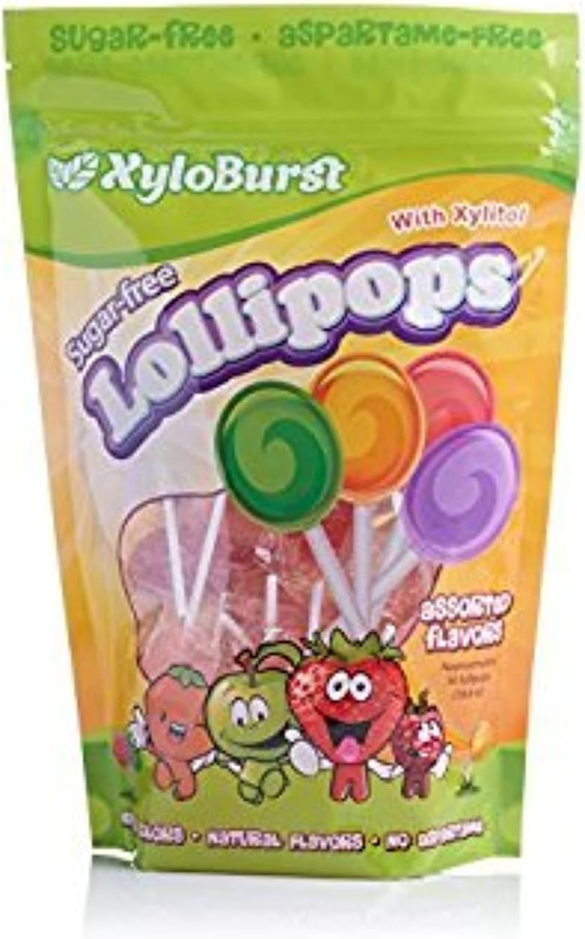 Xyloburst Lollipop Sugar Free with Xylitol, 50 Count Bag, Mixed Flavors Amazon.ca Grocery