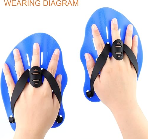 Miniatura 6 de Gasher Paletas de mano de natación contorneadas, paletas de entrenamiento de natación con correas ajustables y aletas de natación