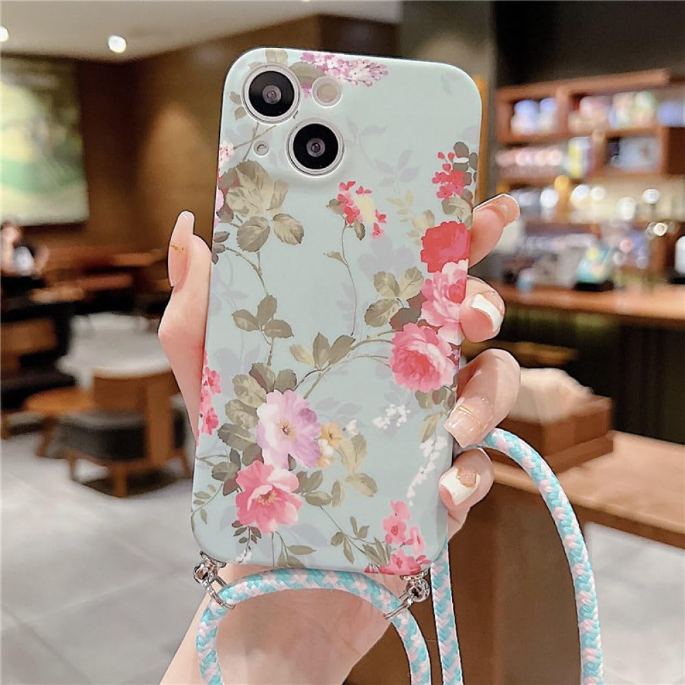 Longe étui fleur iPhone 14 Pro antichoc finition luxe en silicone souple - 6