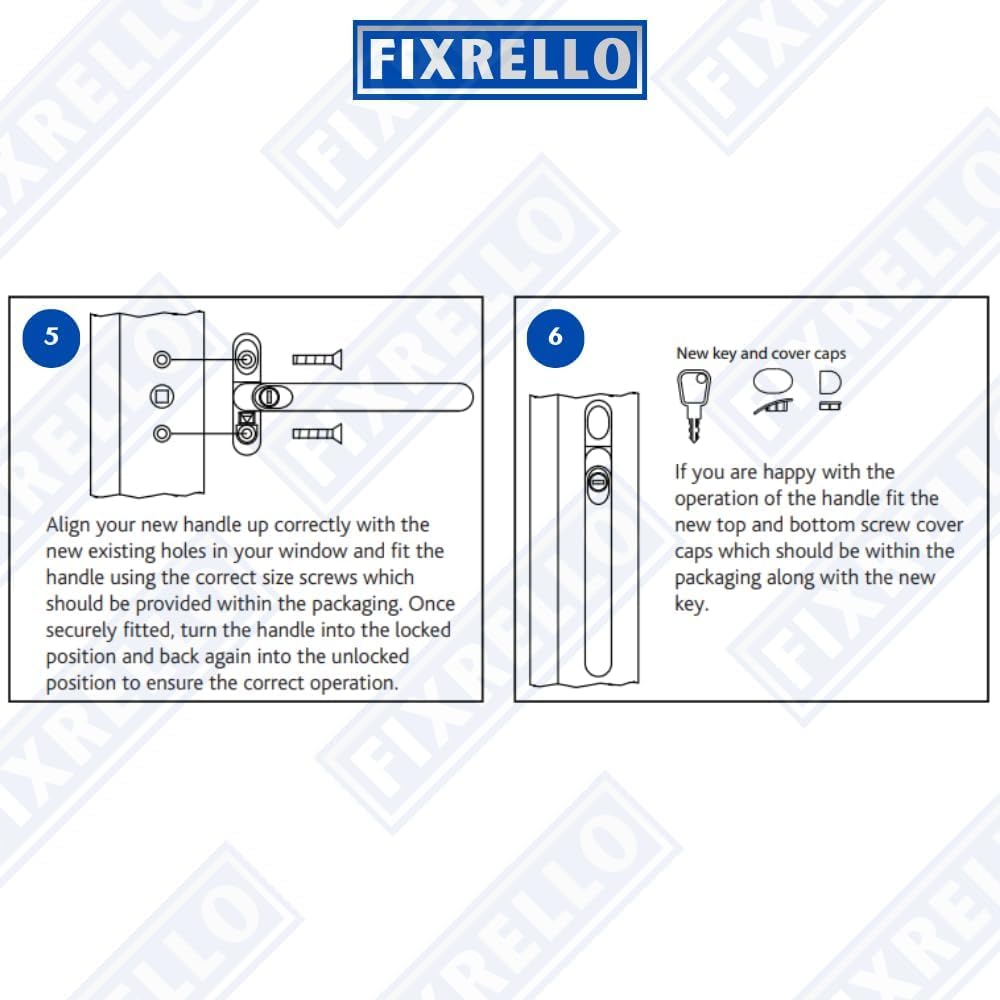FixRello Window Handle 40mm Spindle, Offset Right-Handed espag Inline Locking Handle for DIY and Home Repairs - Image 4