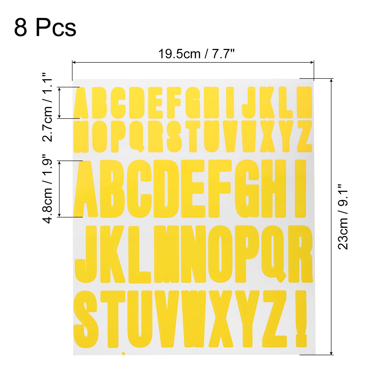 Sourcing Map 416 Adesivi Alfabeto In Vinile Bianco – Lettere Autoadesive 1,3 Cm Per Scrapbooking, Etichettatura E Fai Da Te – 2 Fogli