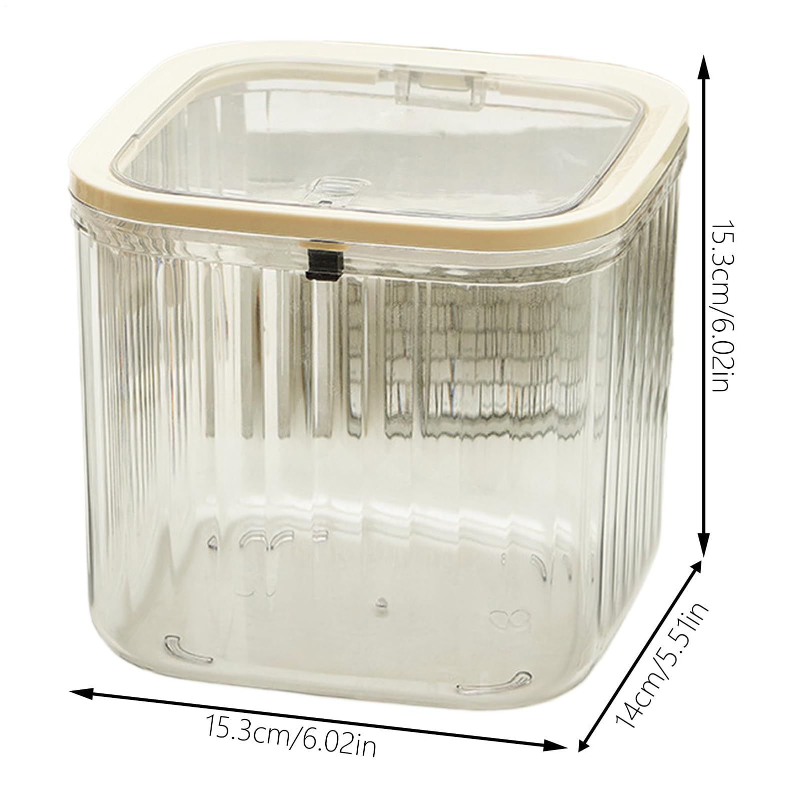Générique Press Lid Desk Trash Can 6.02x6.02x5.51 Inches Transparent Garbage Container