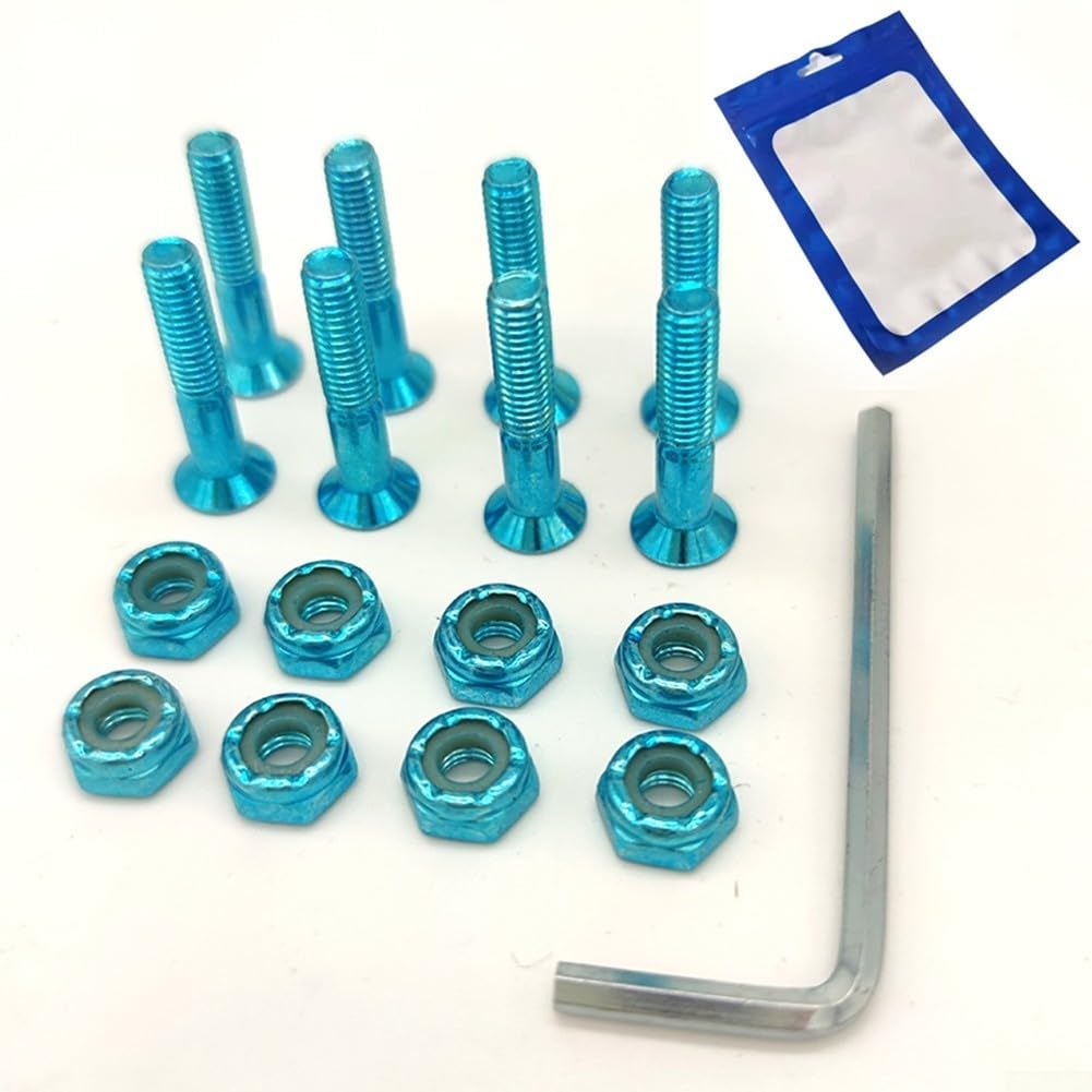 8pcs Skateboard Hardware Set 1 Pollice viti, dadi e chiave in acciaio al carbonio (viola)
