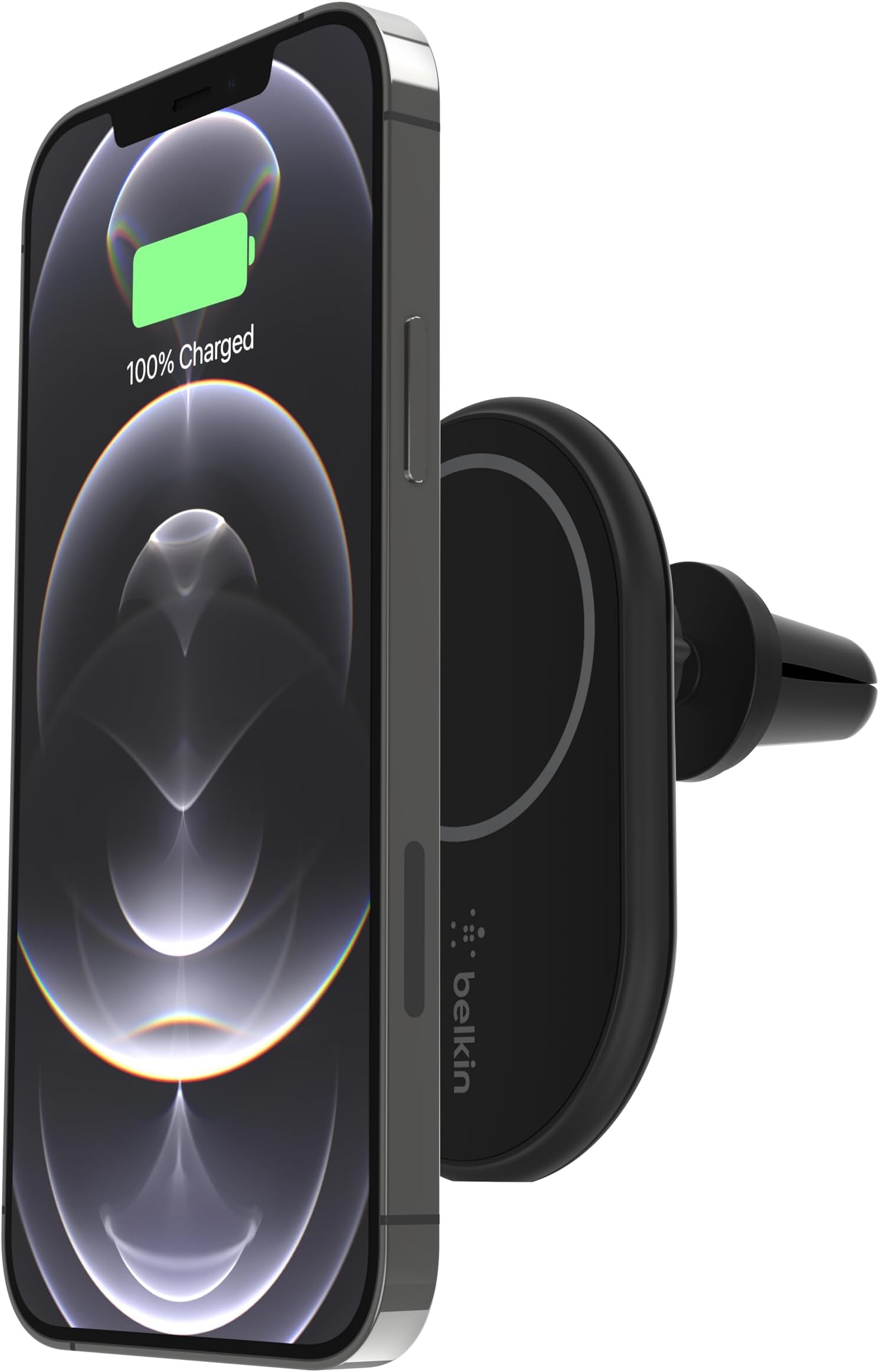MagSafe-Compatible Magnetic Wireless Car Charger 10W - Wireless Charger, Magnetic Car Vent Phone Mount for iPhone 17, iPhone 16, 15, & 14 Series, Pixel 10 (Power Supply Included) - Black