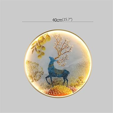 Generic Wandlamp Moderne Boot Vis Figuur LED Wandlampen Ronde Lamp Creatief voor Thuis Slaapkamer (D40CM,F Gold) photo 2