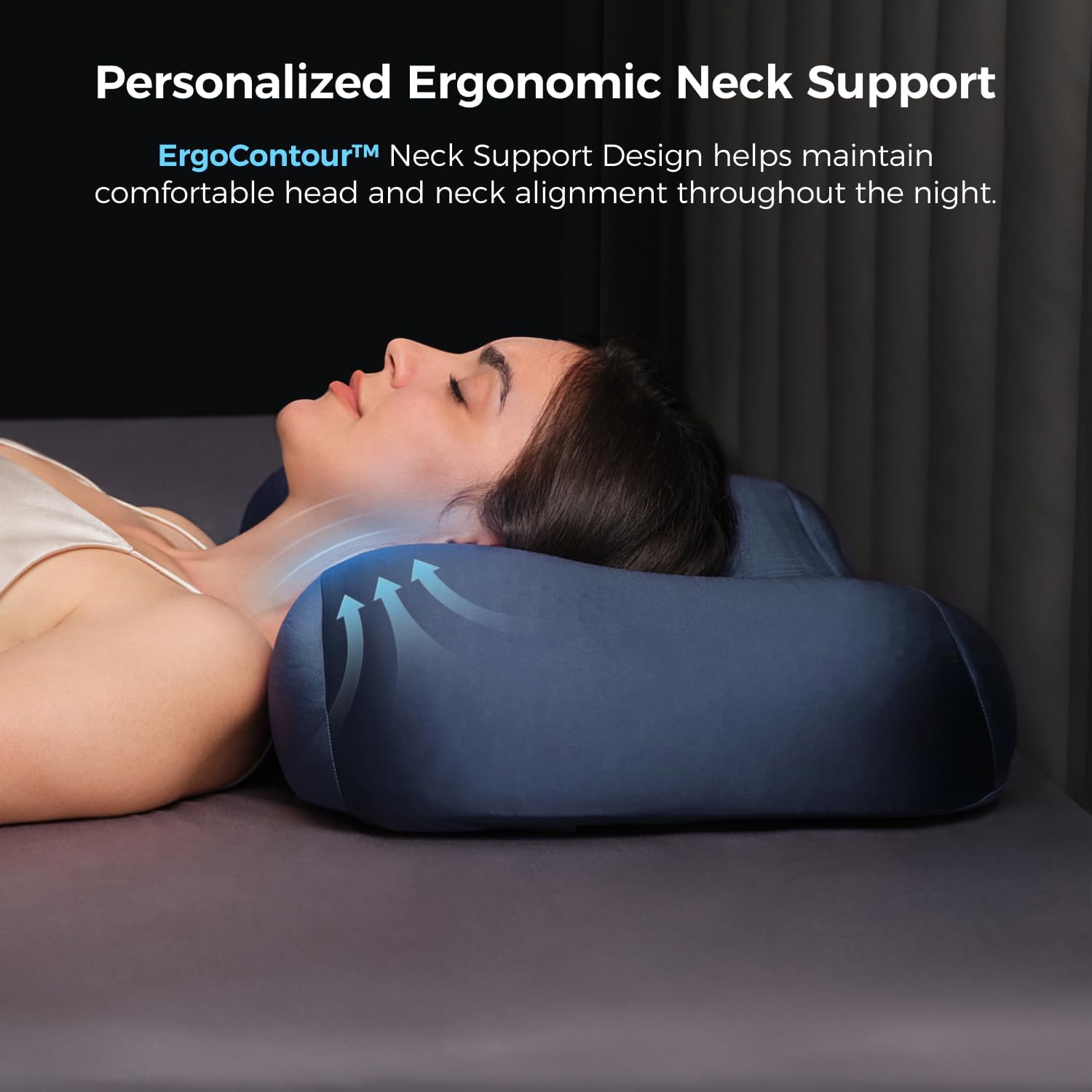 Sweetnight CoolNest Cooling Pillow Standard Size 1 Pack, Cool Bed Soft Pillows for Hot Sleepers, CertiPUR-US Memory Foam Pillows, Two Heights Pillow for Neck Support, Hot, Combination Sleepers