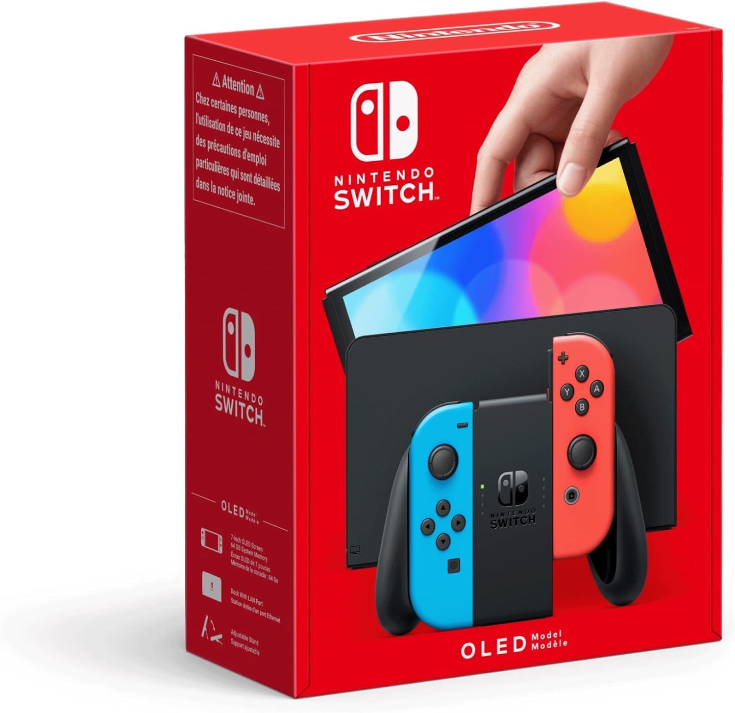Nintendo Switch OLED-Modell Neon-Rot/Neon-Blau + Pokémon Purpur