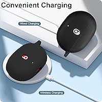 Vista 4 de Funda para Beats Studio Buds/Buds + funda con kit limpiador 2021/2023, funda de silicona suave New Beat Studio Buds Plus Funda protectora con Negro