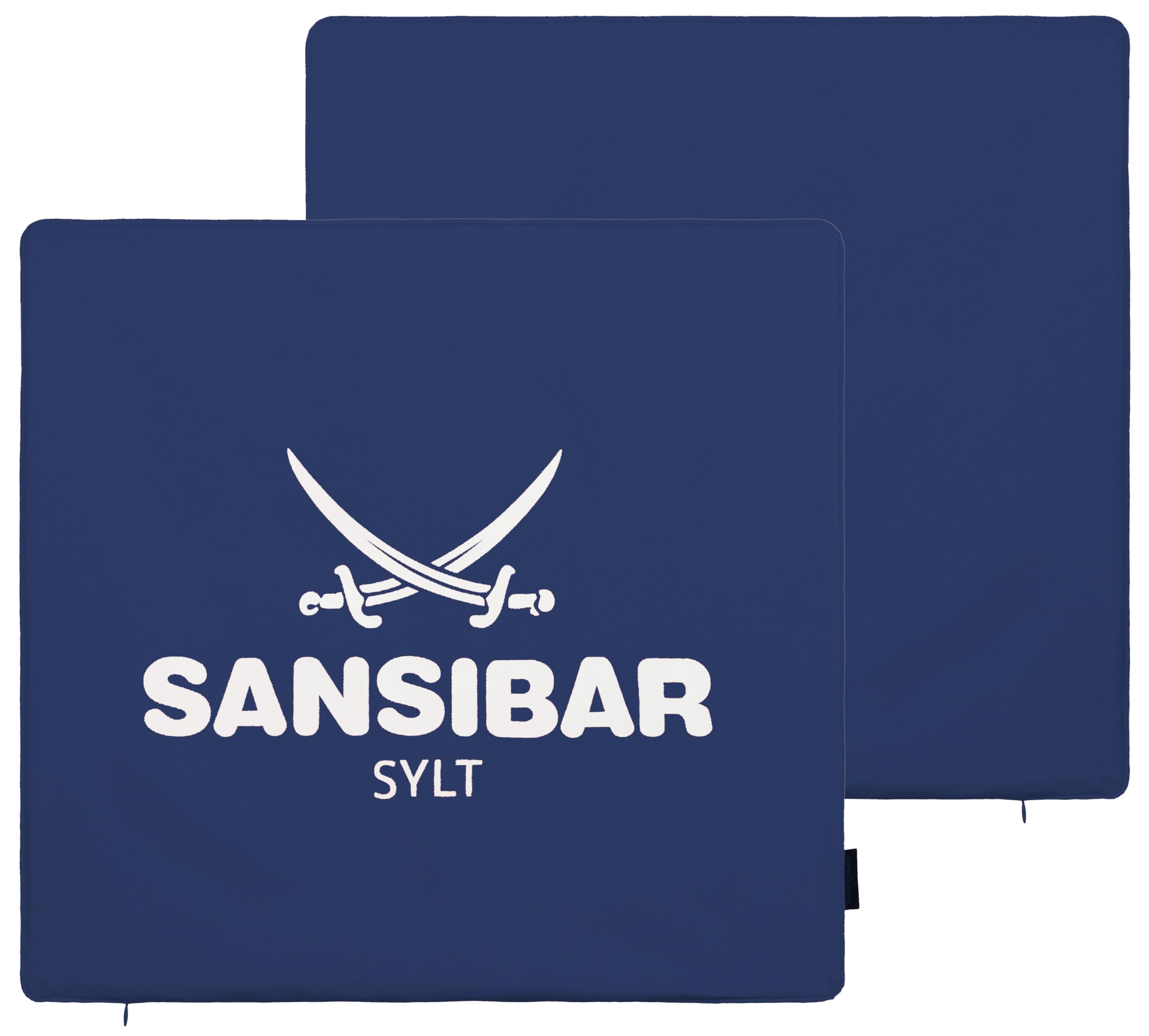 Sansibar Zierkissen 45x45 Cm, 2er-Set – 100% Baumwolle, Grau/weiß