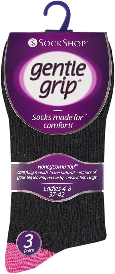 Women's Non Elastic, Gentle Grip, Diabetic Socks (12 Pair Pack, SOLRP07)