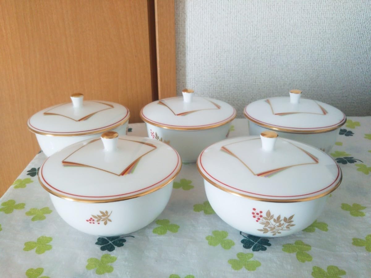 Amazon.co.jp: 大倉陶園 南天 蓋付き 湯のみ 茶器 宮内庁御用達 有田焼