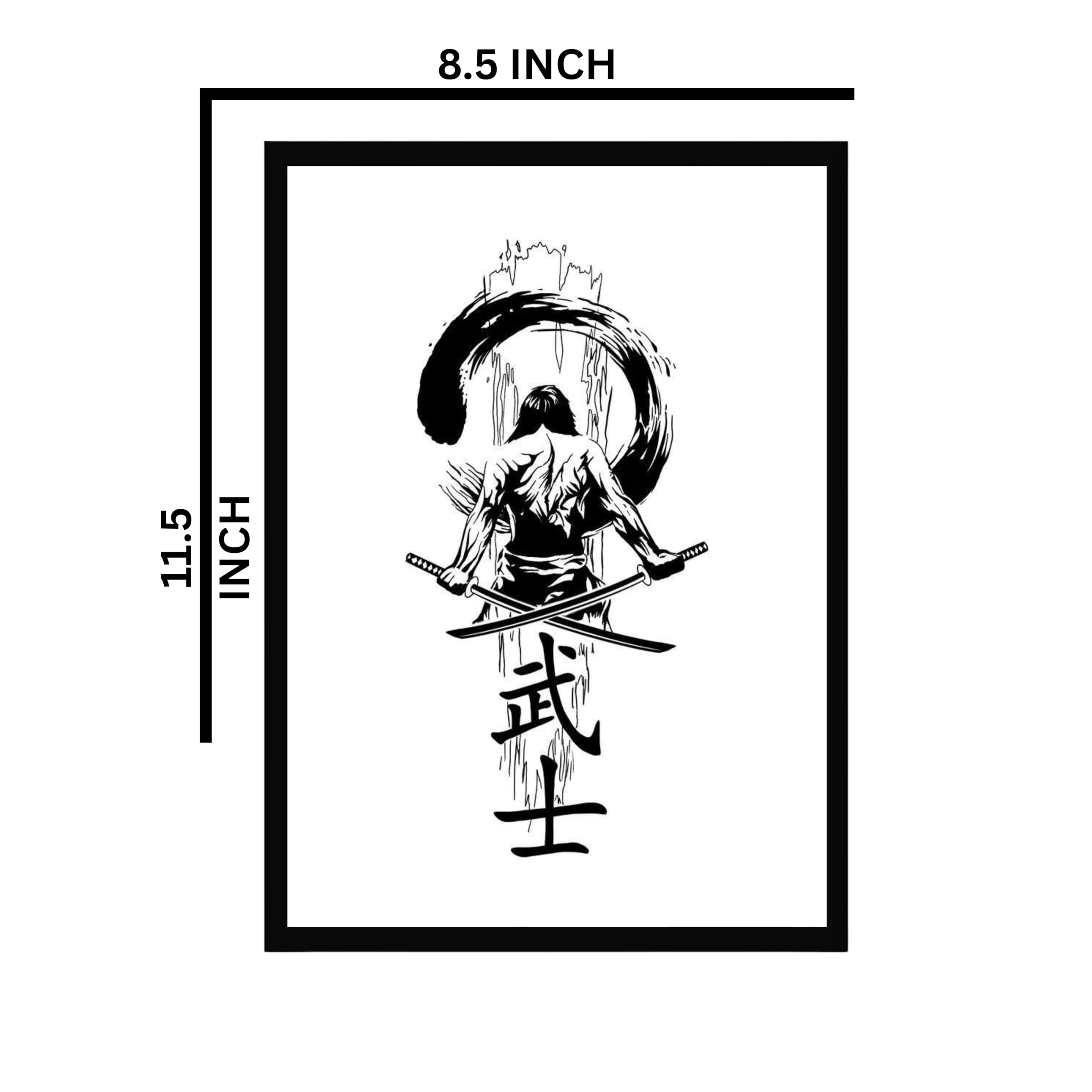 Dream World Decor Bushido Samurai Code Japanese Kanji Wall Black