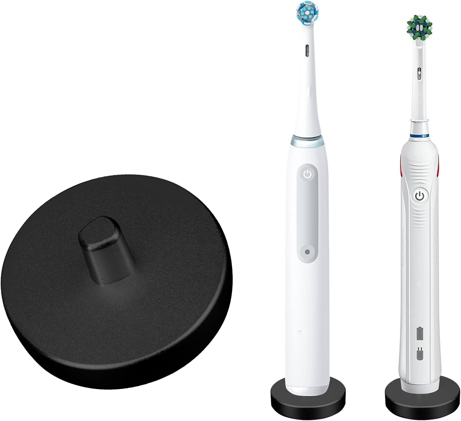 Black Electric Toothbrush Holder for Bathroom, Stainless Steel Freestanding Brush Holder, Compatible with Oral-B iO Series 3/4/5/6, Pro 500/1000/2500/3000/5000/7000/7500, Genius 6000/8000