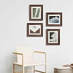 8x10 Ensemble de cadres d'images 2, Pictures d'affichage de style Woodgrain 5x7 avec Mat ou 8x10 Cadres photo sans tapis, affichage mural suspendu ou cadres photo de table, café brun