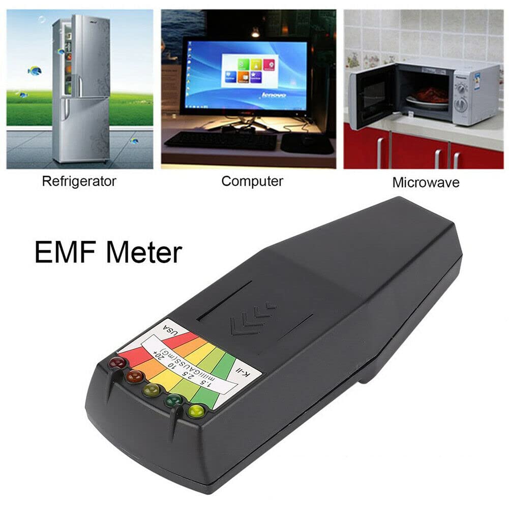Digital LCD EMF Meter Detector Electromagnetic Field Radiation Tester Dosimeter (Black)