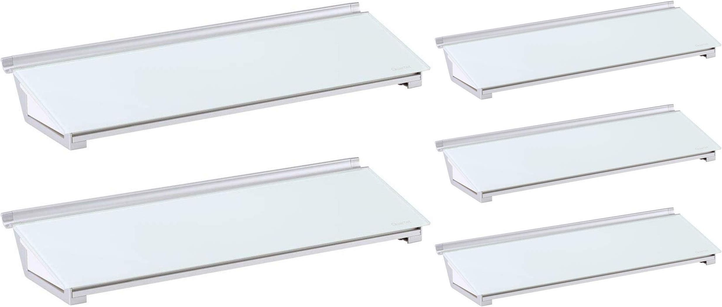 Quartet Glass Whiteboard Desktop Computer Pad with Storage Drawer, 18 x 6 inches, White Dry Erase Surface (GDP186) - 5 Pack