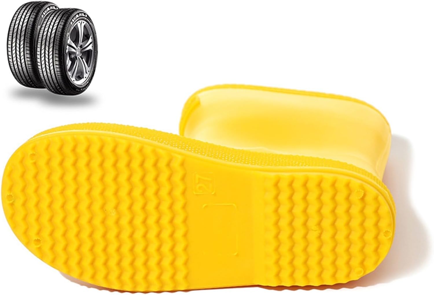 Kids Plain Rain Boots Toddler Girls Non Slip Thick Sole Shoes Lightweight High-Top Rainboots Fall Outdoor Hiking Water Shoes Warm Comfortable Rain Boots,B-Yellow, 13.5