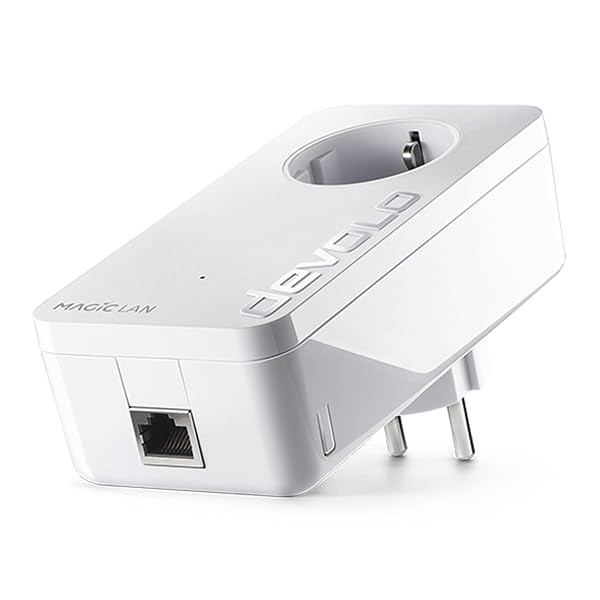 devolo 8410 Adattatore di estensione LAN Magic 1, adattatore LAN Powerline - fino a 1.200 Mbit/s, ideale per l'home office, connessione LAN 1x Gigabit, dLAN 2.0, bianco