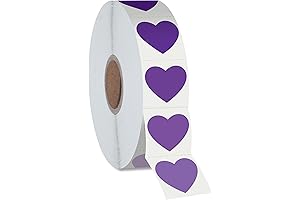 Purple Heart Stickers for Valentine and Teaching