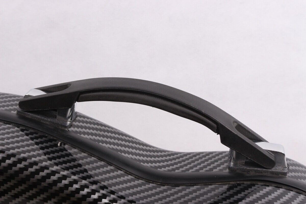 Estuche de violín de tamaño completo 4/4 de fibra de carbono a rayas o caja de violín cepillada, funda ligera y colorida con correa fuerte (rayas negras)