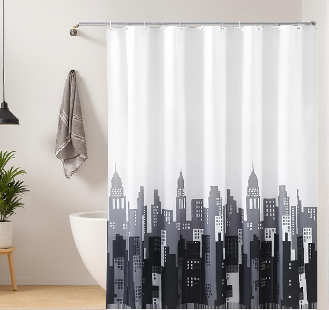 GONOVE Shower Curtain for Bathroom 200 x 200 cm Anti-Mould Mildew Resistant Waterproof Polyester Fabric Butterfly Shower Curtain Liner Bath Curtain with Hooks, Washable and Weighted Hem — view 20