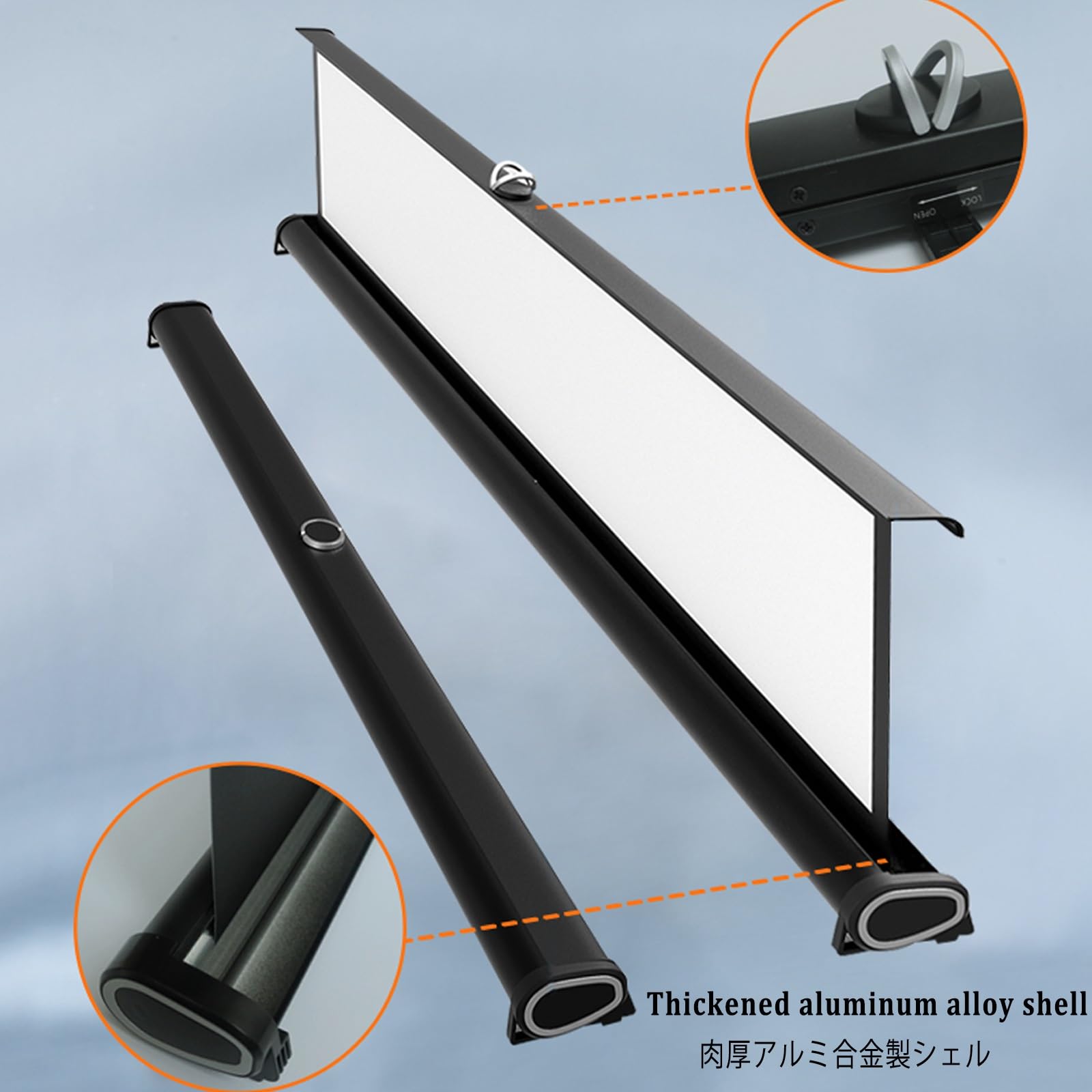 30", 40", 50" Schermo di Proiezione, Schermo di Proiezione da Tavolo Formato 16:9/4:3, Telo da Proiezione Interno Esterno per Campeggio e Home Theater, Comodo e Leggero, Ad alto Contrasto(4:3,40")