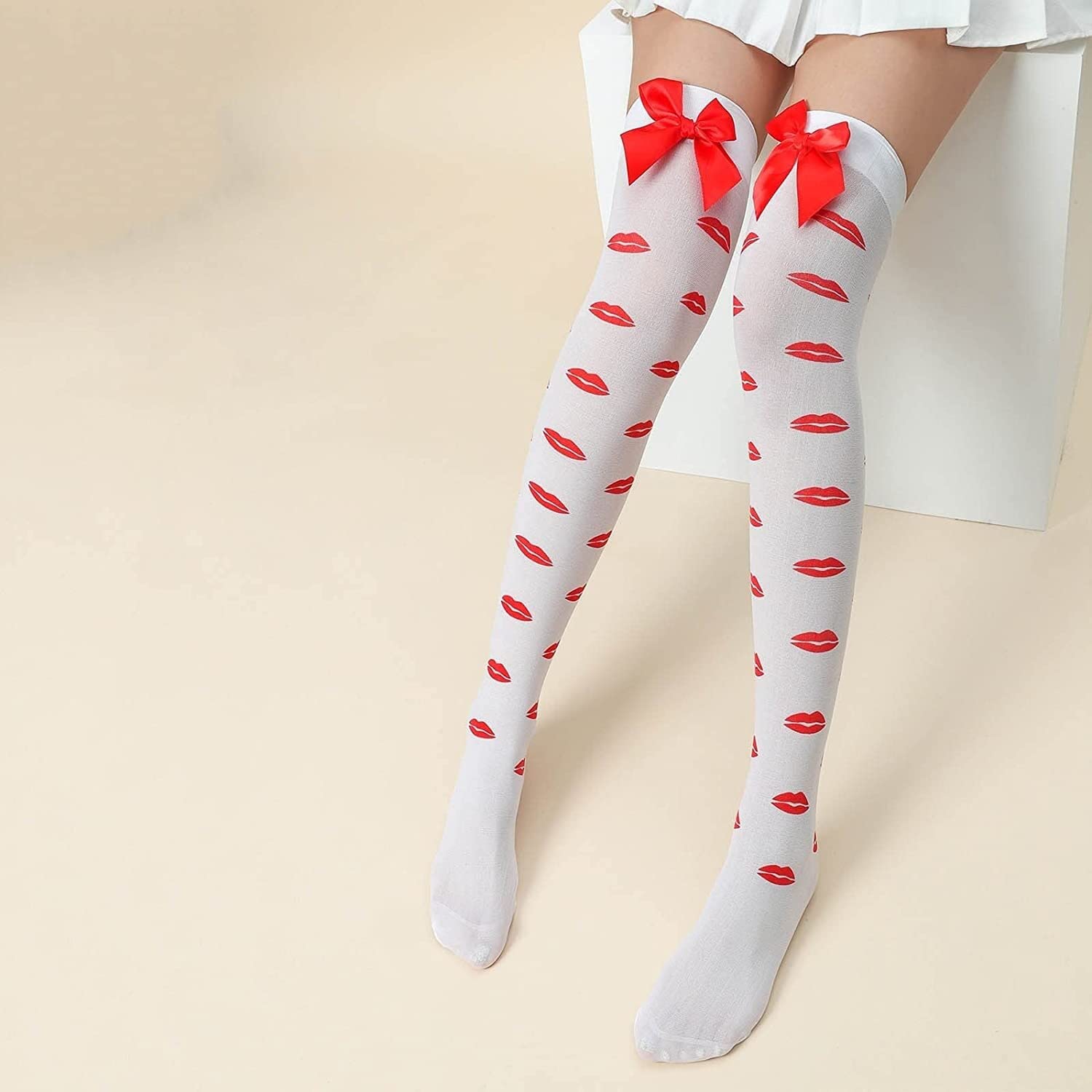 Calcetines Invierno 3 Pares De Calcetines Hasta La Rodilla Para Mujer, Medias Por Encima De La Rodilla, Medias Con Lazo, Calcetines De Punto, Calcetines Largos Hasta La Rodilla Calcetines Termicos