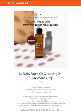 MISSHA Siyah Nokta Karşıtı Makyaj Temizleme Yağı 100ml Super Off Cleansing Oil (Blackhead Off)