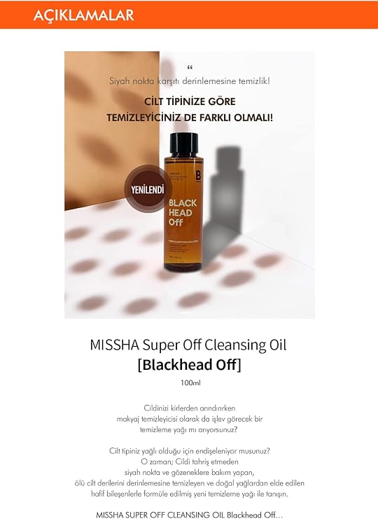 MISSHA Siyah Nokta Karşıtı Makyaj Temizleme Yağı 100ml Super Off Cleansing Oil (Blackhead Off)