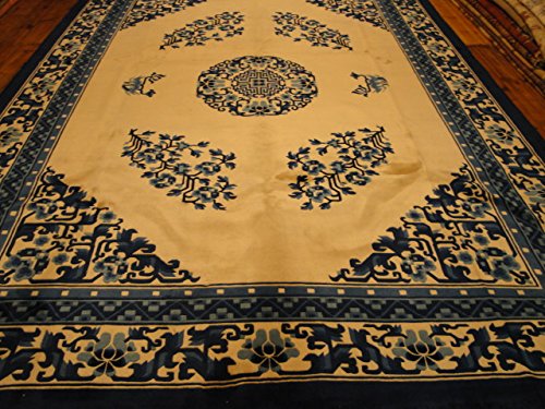 Handgeknüpfter China Orientteppich aus Schurwolle 372 x 278 cm Peking Design – Bild 4