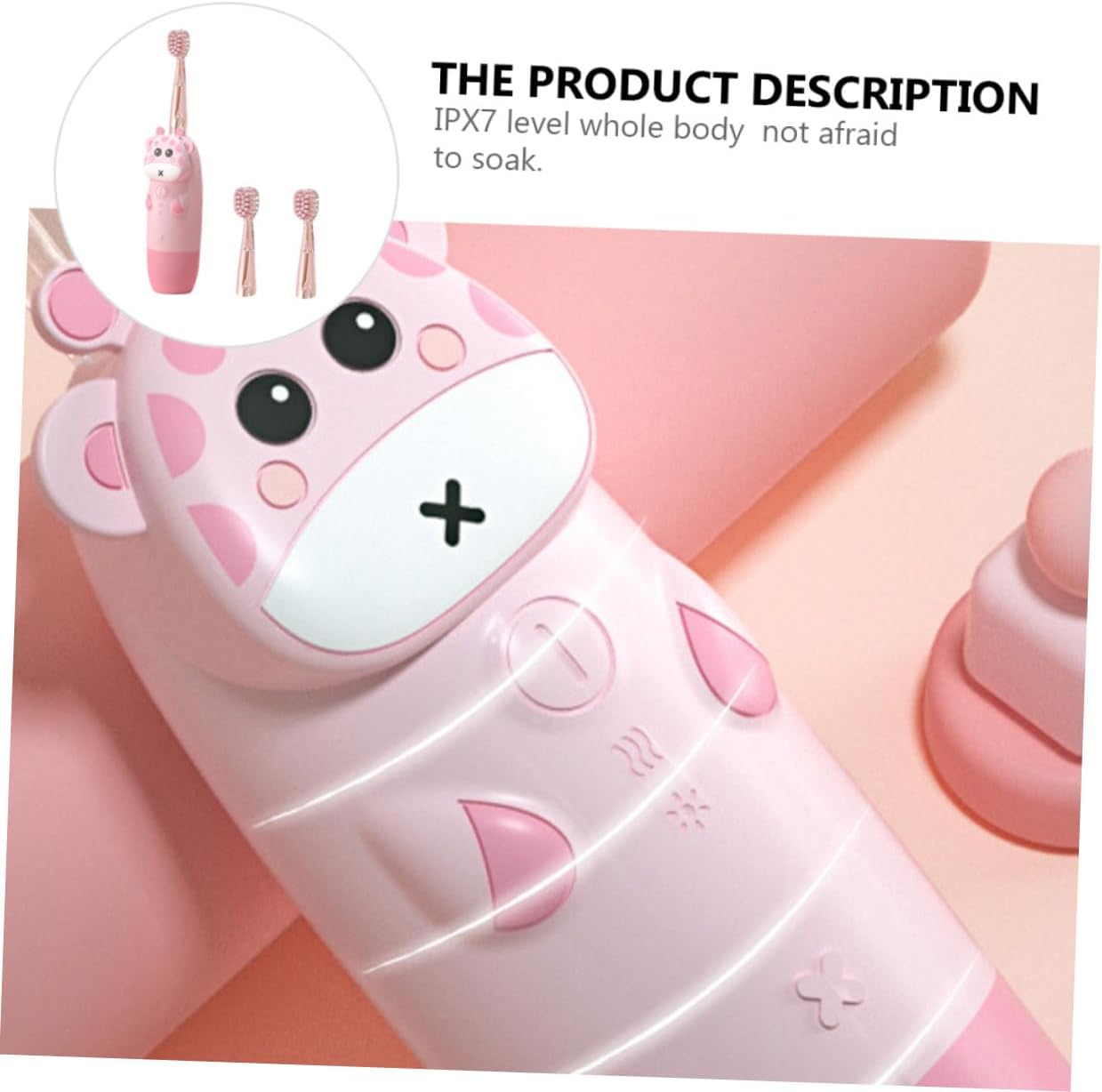 1set Boy Girl's Sonic Electric Toothbrush Set Colorful Light Designed for Boys and Girls Oral Care Includes Brush Heads Gentle Bristles Easy Use No Battery Required