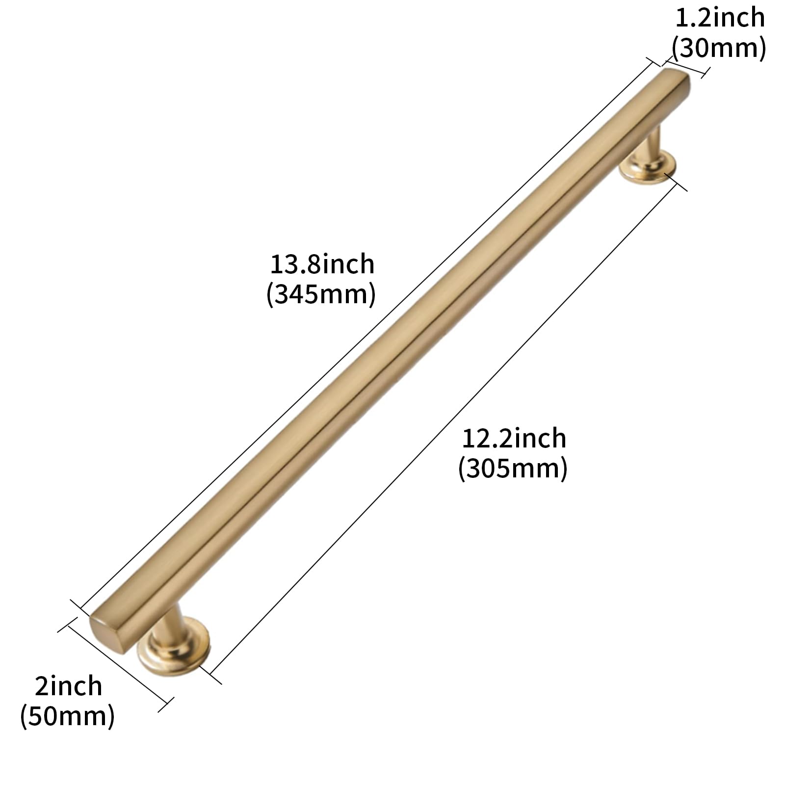 Square Champagne Bronze Appliance Pull - 297, 12 in (305 mm) — KHTUMEWARE