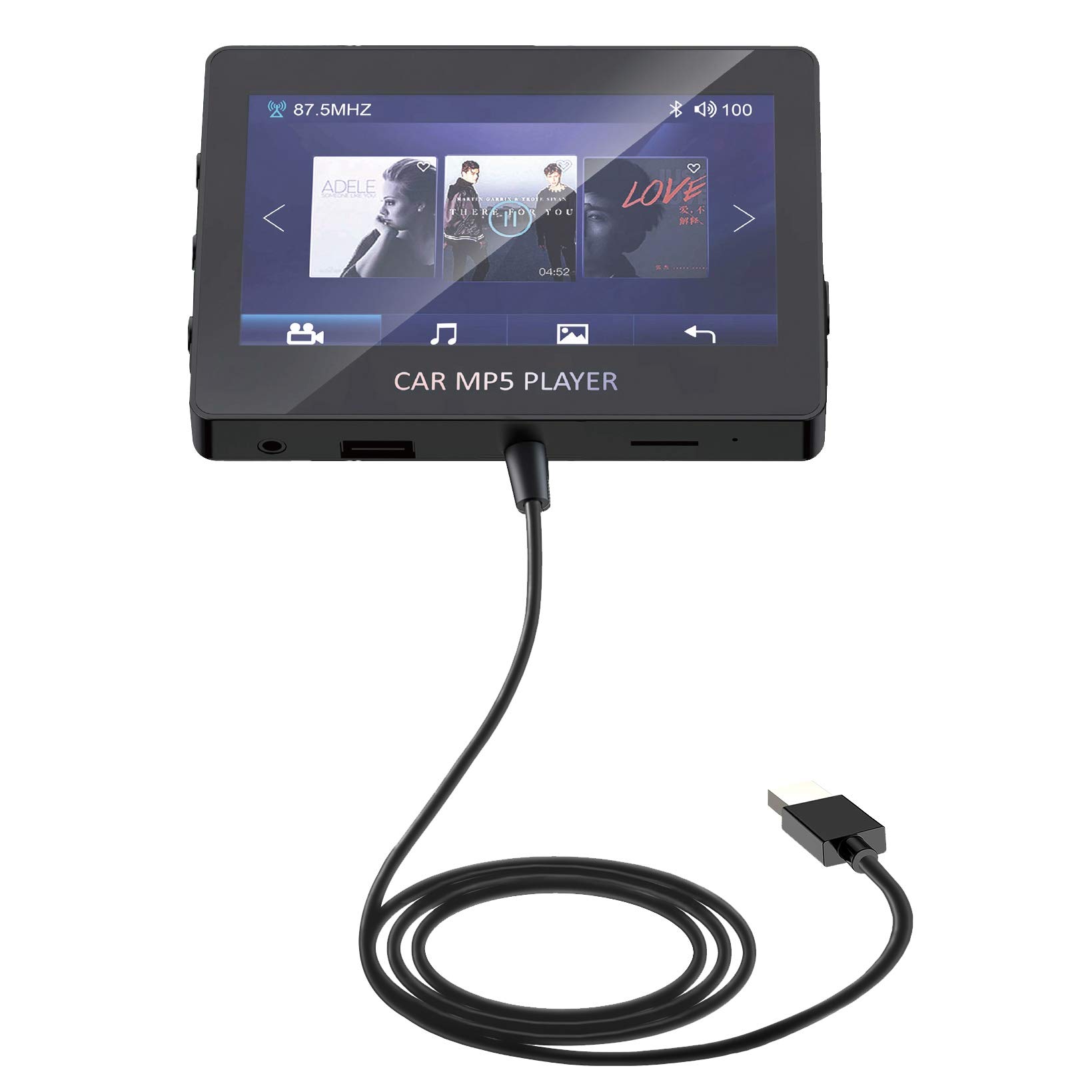 ELGE Lecteur MP5 de Voiture Bluetooth 5.0 éMetteur FM Support TF U Disque Lecteur de Musique Lecteur de Voiture Voiture éLectronique pour Voitures M6