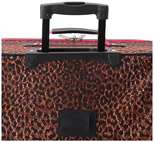 Rockland Vara Softside 3-Piece Upright Luggage Set, Pink Leopard, (20/22/28) #TOP5