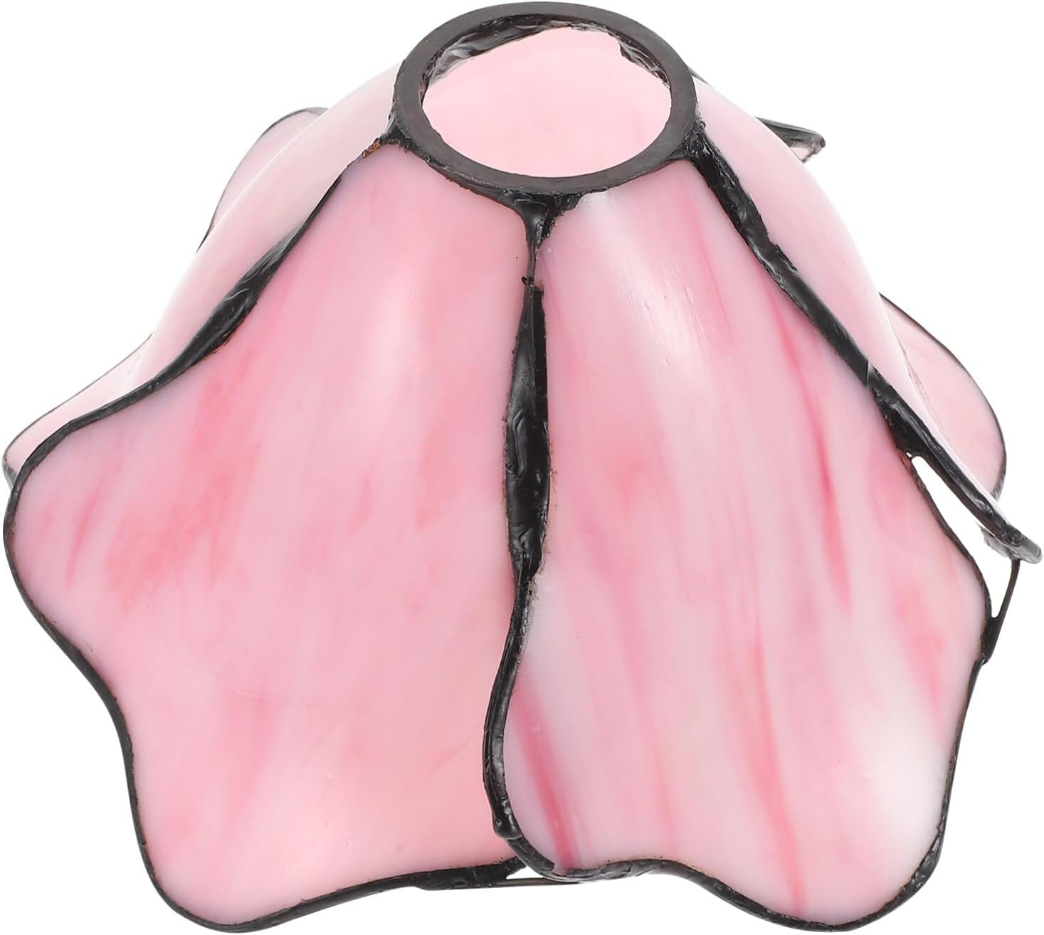 DOITOOL Glass Lamp Shade Lotus Flower Shape Chandelier Lamp Shades Pink Flower Style Glass Table Lamp Shade Wall Sconce Shade Light Covers for Bedside Table Lamp