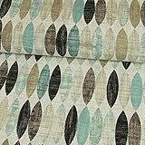 BREITE: ca. 140 cm Dekostoff ovales Retro Muster mint Canvasstoff - Preis gilt für 0,5 Meter -