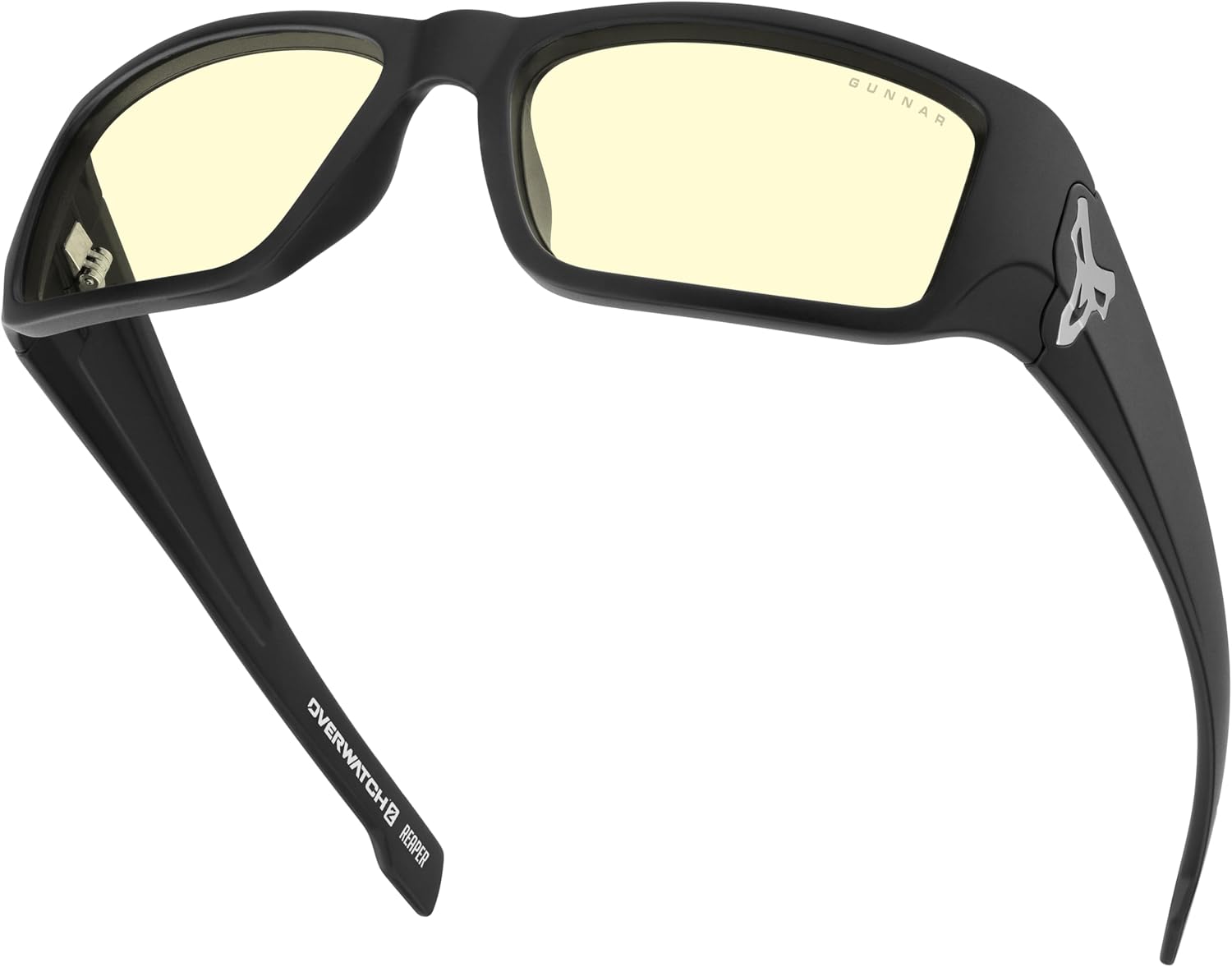 GUNNAR Gaming Glasses - Overwatch 2 Reaper Black Ash Amber Lens - Blue Light Blocking Relieve Dry Eye
