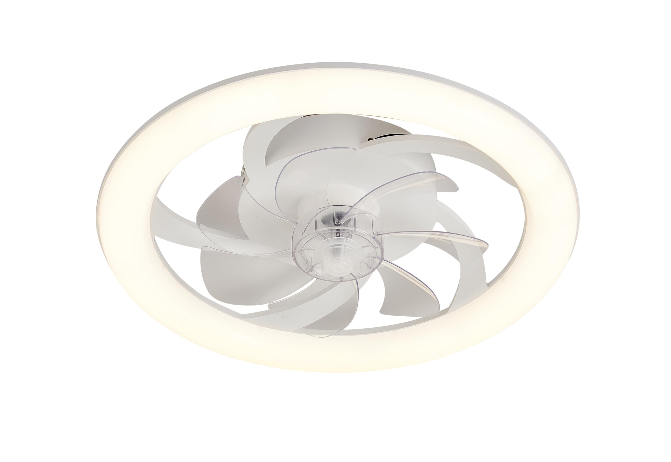 DUPI Ventilador de Techo con Luz LED TURBO AIR | Motor DC Silencioso 13W | 6 Velocidades | Control Remoto y App | Luz Regulable 3000K-6500K | Modo Invierno/Verano | PVC | Blanco