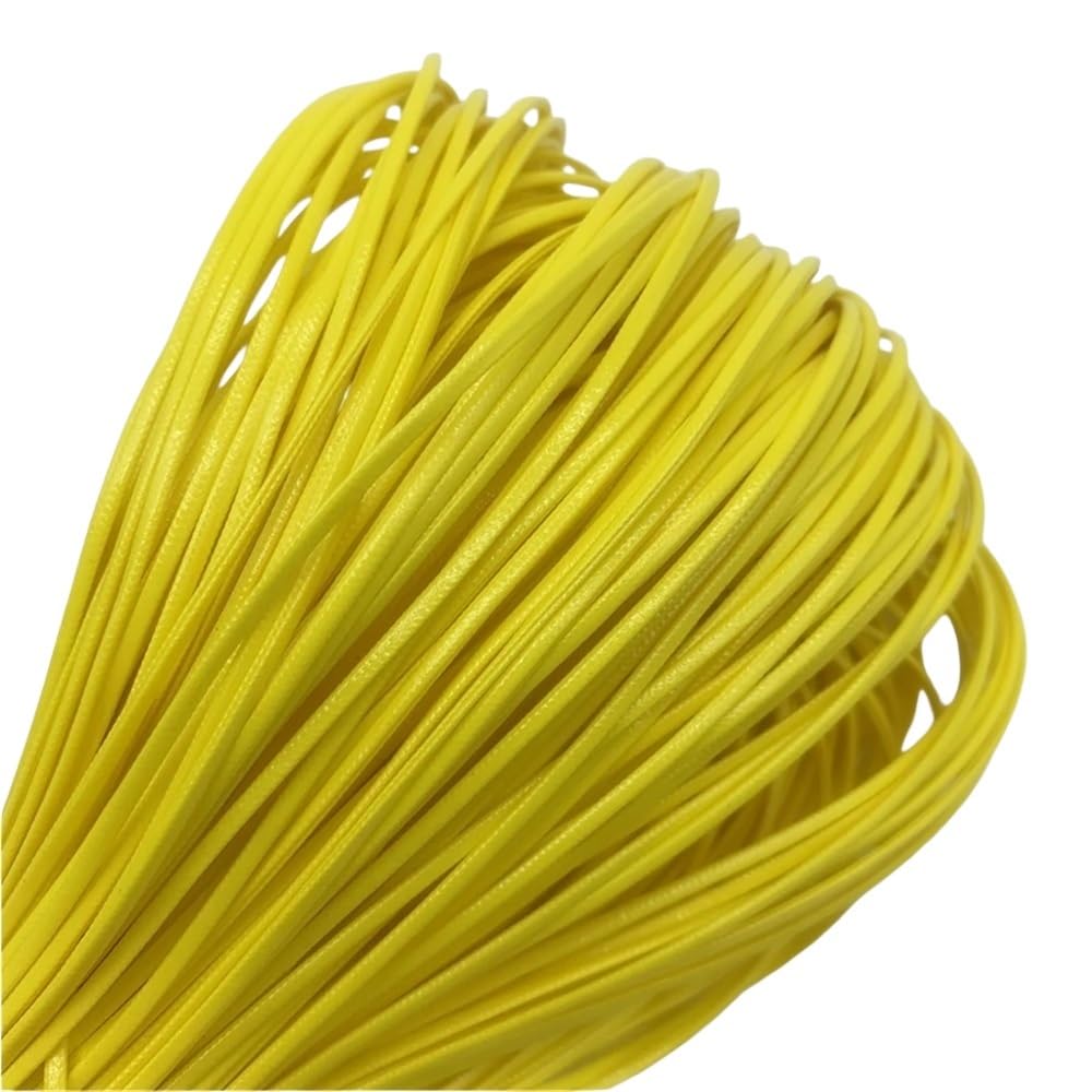 Embroidery thread, Cowhide Leather Rope String, 1 Piece 5 Yards 2mm PU Multicolor for Jewelry Making and Craft(Yellow)