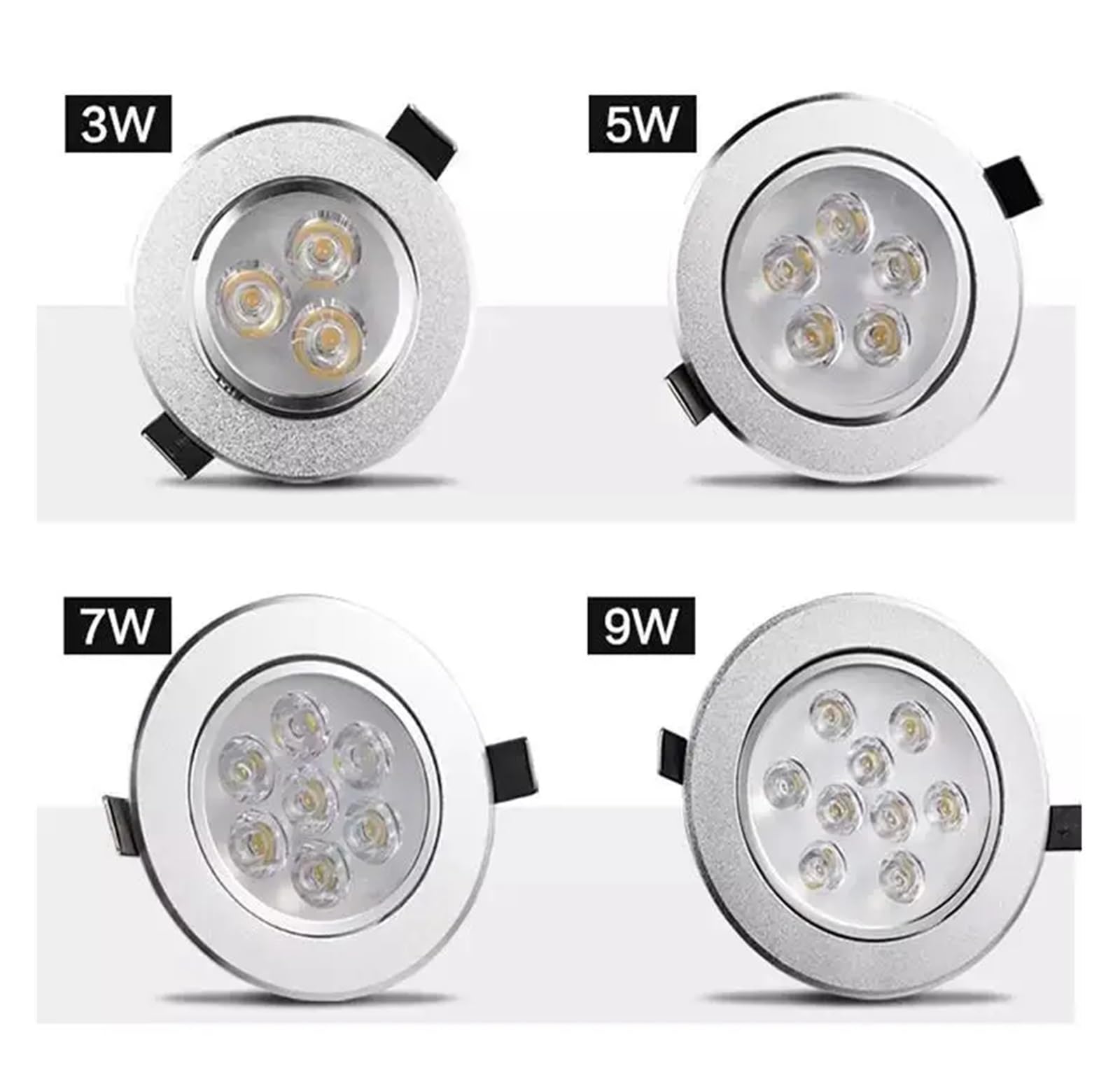 zhuguiming Foco LED empotrable de techo regulable 3 W, 5, 7, 9 y 12, 220 V 110, for cocina, salón baño(Dimmable,NATURAL LIGHT_9W)