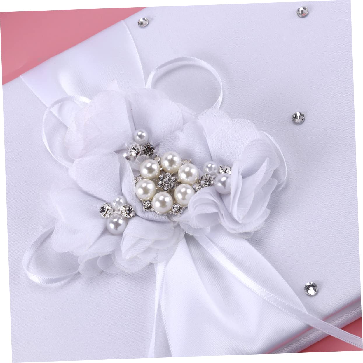 4stücke Teiliges Ringkissen Blumenkorb Notizbuch Und Stifthalter Für Braut Elegante Weiße Blumen-Dekoration Für Hochzeitszeremonie