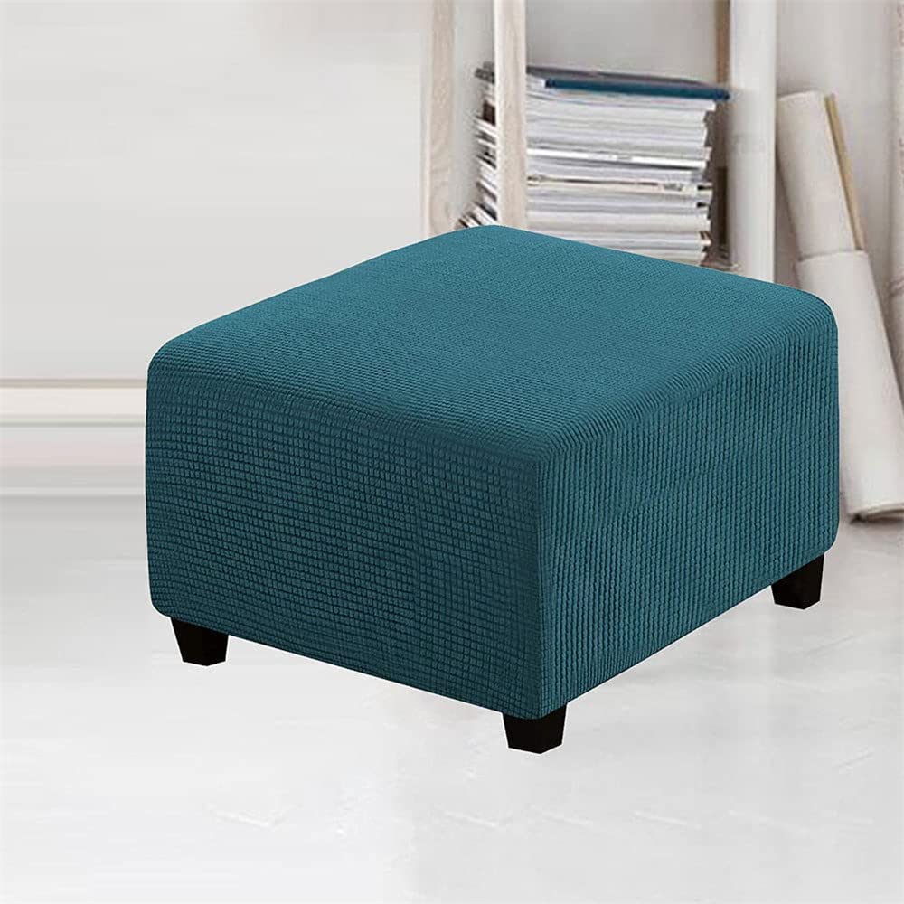 Housse Ottomane Extensible Carrée | Protection Meubles Antidérapante | Tissu Jacquard Lavable