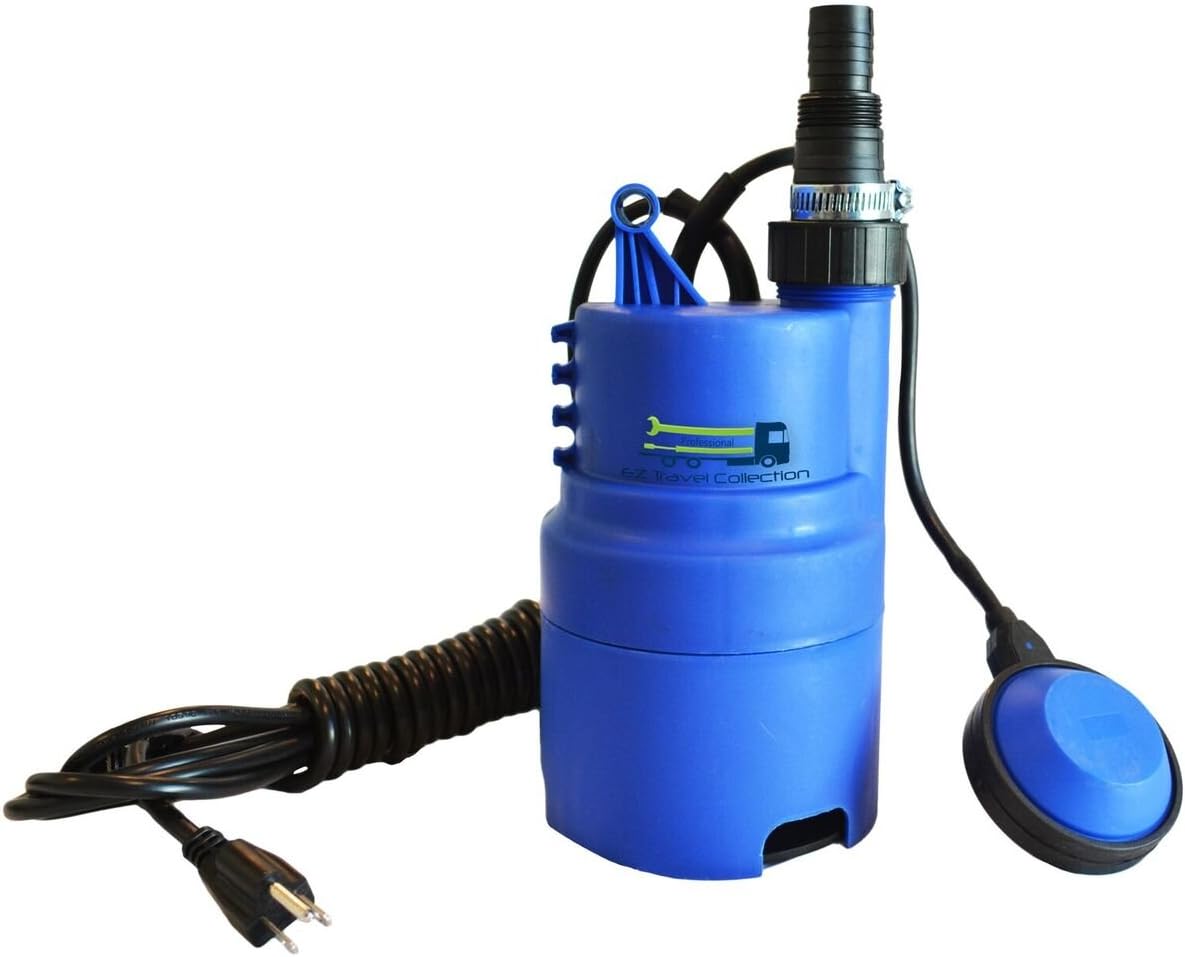 Submersible Drain Pump and 20' Water Hose, Sump Pump Kit for Pools, Hot Tubs, Water Tanks, Ponds, and More (1,580 GPH)