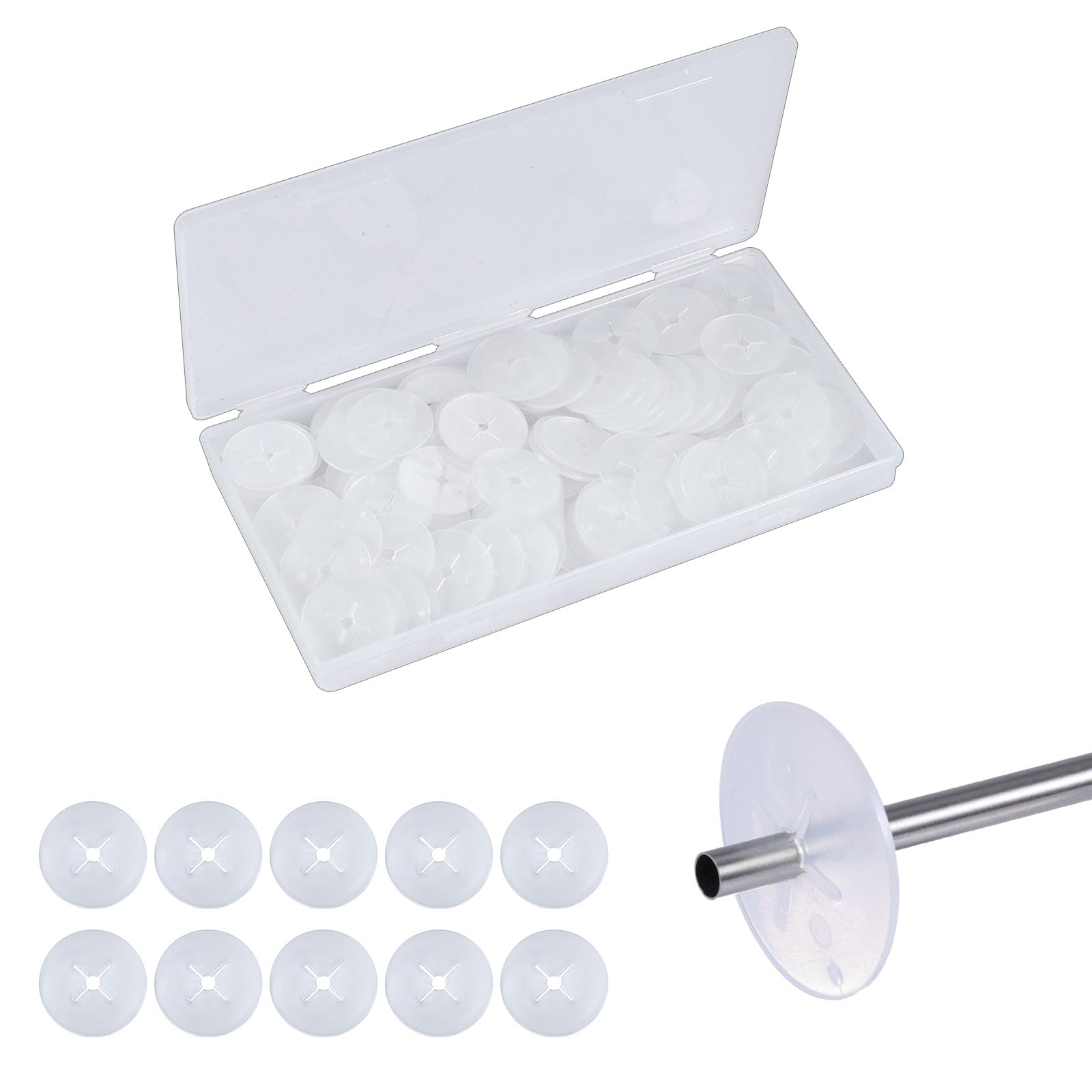 200pcs Peg Hook Stoppers, 1 Inch Inventory Control Clips Display Hook Blockers Plastic Pegboard Peg Locks Disc for Keeping Merchandise on Retail Hooks on Peg Board & Slat Wall Panels