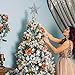 Juegoal Star Tree Topper with 20 LED Lights, Metal Silver Lighted Treetop Ornaments, Battery Powered Light Up Christmas Tree Decorations, 6.5 x 6.5 Inches