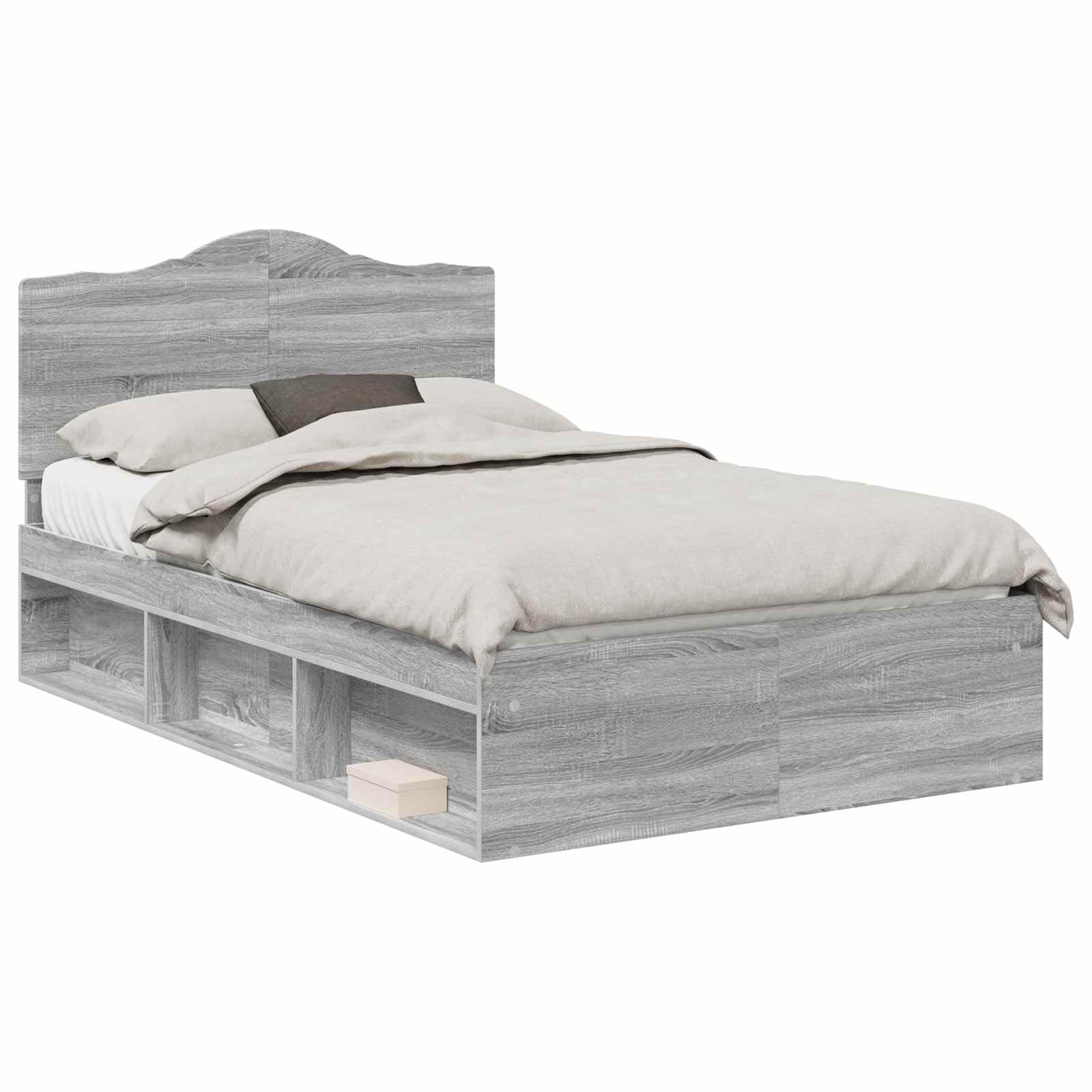 vidaXL Estructura de Cama con cabecera Gris Sonoma 120 x 190 cm